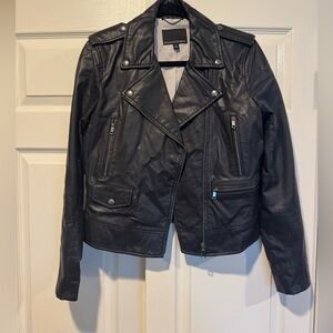 Banana Republic Black Faux Leather Moto Jacket